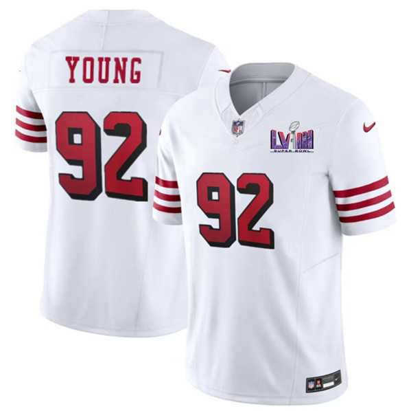 Men & Women & Youth San Francisco 49ers #92 Chase Young New White 2024 F.U.S.E. Super Bowl LVIII Patch Vapor Untouchable Limited Jersey,We sell and wholesale Men & Women & Youth San Francisco 49ers #92 Chase Young New White 2024 F.U.S.E. Super Bowl LVIII Patch Vapor Untouchable Limited Jersey on line form chian!